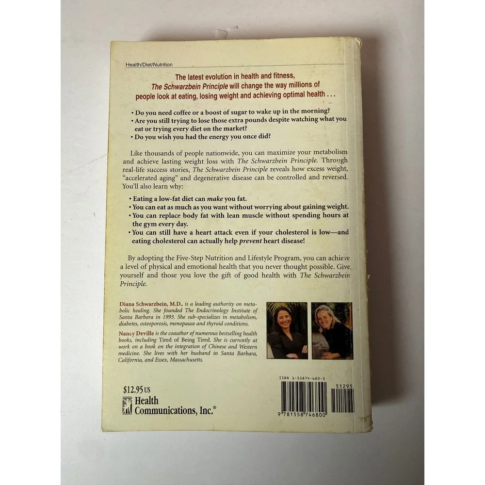 Schwarzbein Principle Diana Schwarzbein MD Weight‎ Loss Health Aging Book 1999